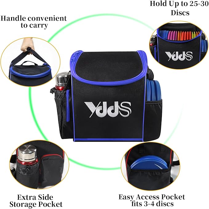 GOOSO Disc Golf Set with Bag - 12 PCS Flying Disc Golf Discs for Beginner with Putter, Midrange, Driver | Portable Disc Golf Backpack Holds 28+ Discs Free Stand Bag Design for Convenient Use