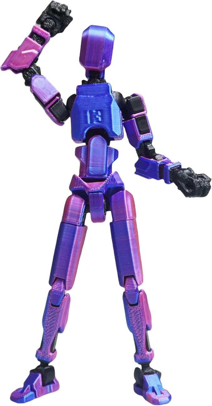 Dummy13 Action Figure Set | Pre-Assembled 3D Printed Titan and Robo Figures | Highly Articulated Robot Toys with Interchangeable Accessories | Perfect for Collectors and Hobbyists (red Green)