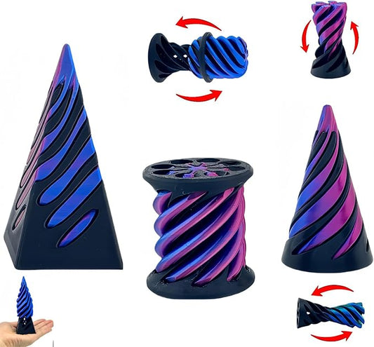 3 Packs Impossible Cone,Spiral Cone Fidget Toy,Impossible Cones passthrough Impossible Pyramid for Relaxing,Spiral Fidget Toy passthrough Impossible Cone,Birthday for Adults & Kids