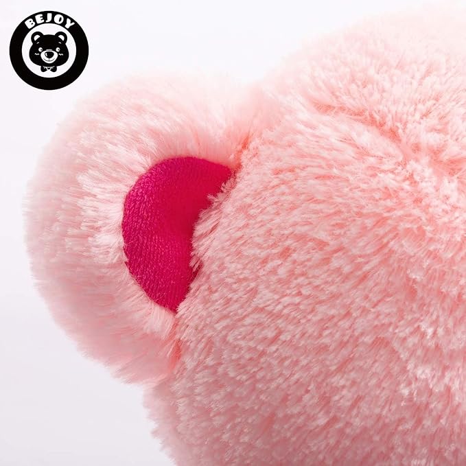 BEJOY Teddy Bear Stuffed Animals Plush Bear Holding Rose Soft Plush Toy Gifts 16 inches Pink