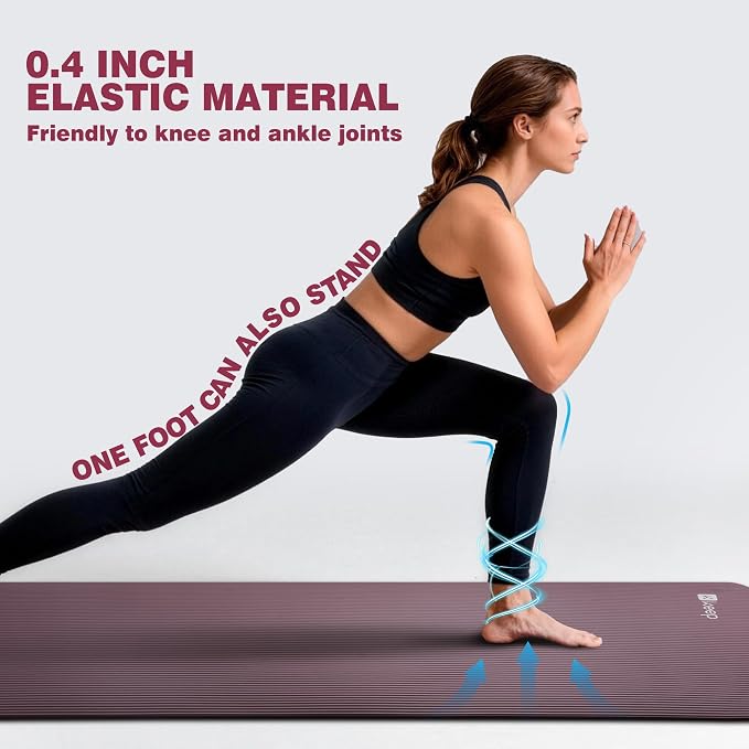 KEEP Extra Thick NBR Yoga Mat for Women & Men, 10mm Thick, 72”x24” Large Exercise Mat with Non-Slip Workout Mat for Yoga, Pilates, Stretching, Meditation – Wide & Cushioned Fitness Mat