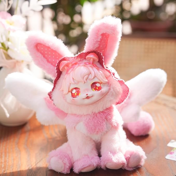 Wizarding Forest Fairy Plush Doll Series, 9 inch Fantasy Collectible Plush Toy with Wings and Tail, Soft Stuffed Animal for Kids, Girls, and Collectors - Red Spirit