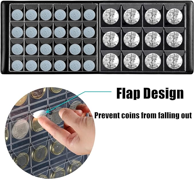 MUDOR Coin Collection Holder Album for Collectors, 240 Pockets Coin Collection Book Office Supplies