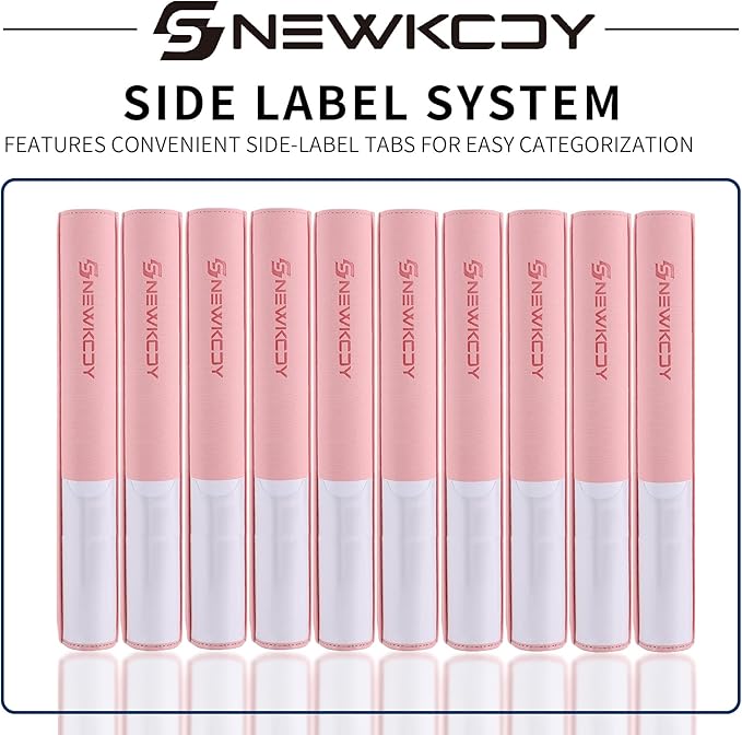 Snekdy Top loader Binder, 9 Pockets Top Loader，Holds 360 Top Loaders cards, Card binder with Sleeves for card in 3 x 4 inches color smooth Zipper PU Leather (Pink)