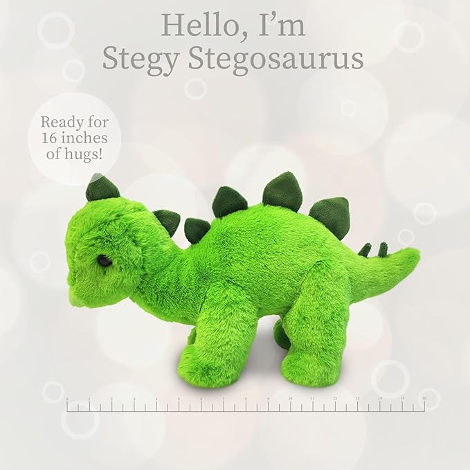 World's Softest Plush Stegy Stegosaurus, Lushee, Large, 16" Stuffed Animal for Baby, Toddler, Kids, Adults - Stegosaurus Plush Toy-Adorable Toy Made from Kid-Friendly, Quality Materials