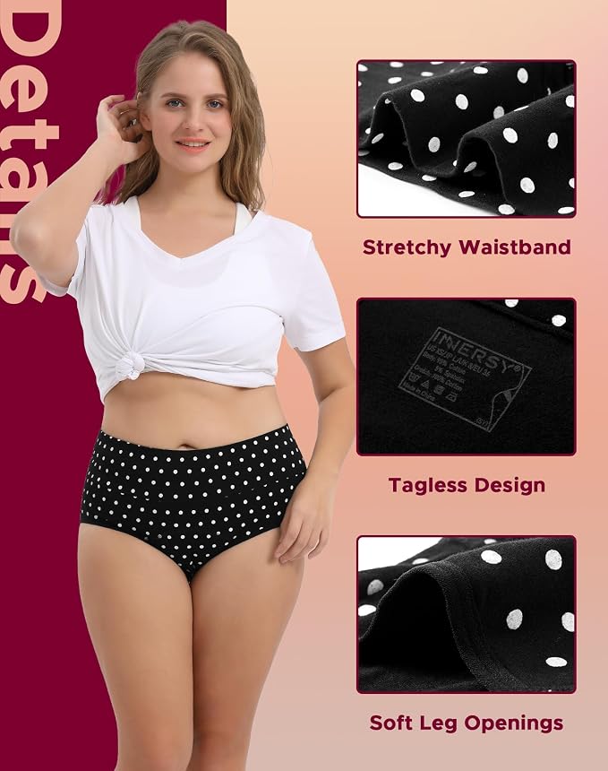 INNERSY Period Underwear for Women High Waisted Leak-Proof Postpartum Menstrual Panties 3-Pack