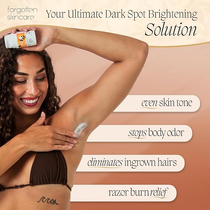 Forgotten Skincare The Original Underarm Brightening Deodorant Cream For Dark Underarms Treatment, Body Odor Eliminator For Women & Men, Ingrown Hair Treatment, Vitamin C & Salicylic Acid