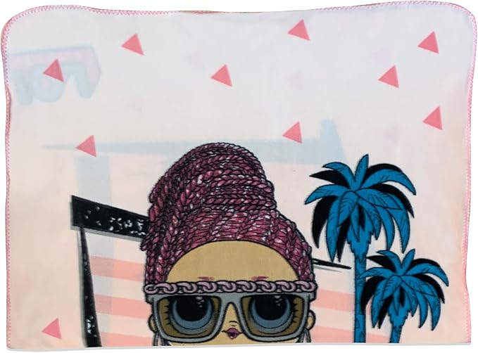 Girls Pink Fleece Soft and Cozy Throw Blanket (40" x 60) (LOL 2)
