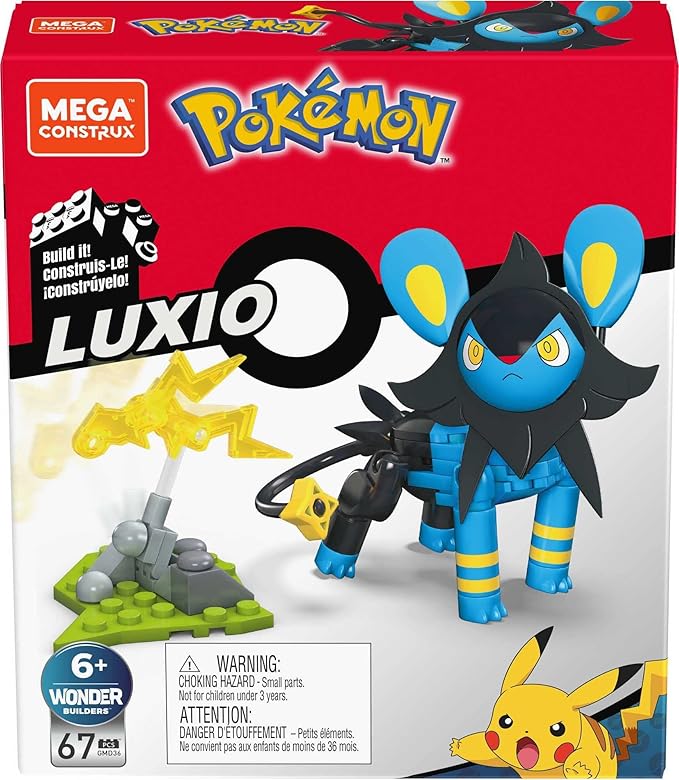 Mega Construx Pokemon Luxio Construction Set with Character Figures, Building Toys for Kids (67 Pieces)