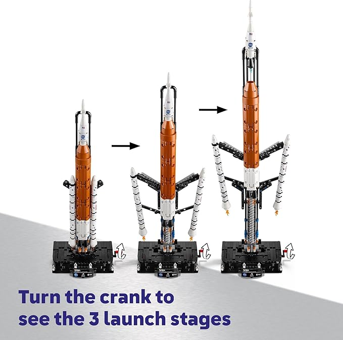 LEGO Technic NASA Artemis Space Launch System Rocket Building Toy for Boys & Girls - STEM Learning & Space Toy W/3-Stage Launch Function for Kids, Ages 9+ - Idea for Birthdays - 42221