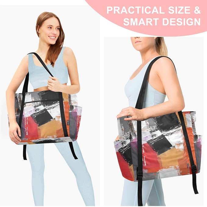 MCHIVER Yoga Bag for Women Men Large Yoga Mat Bag with Adjustable Strap Workout Bags Totes for Pilates Yoga Travel