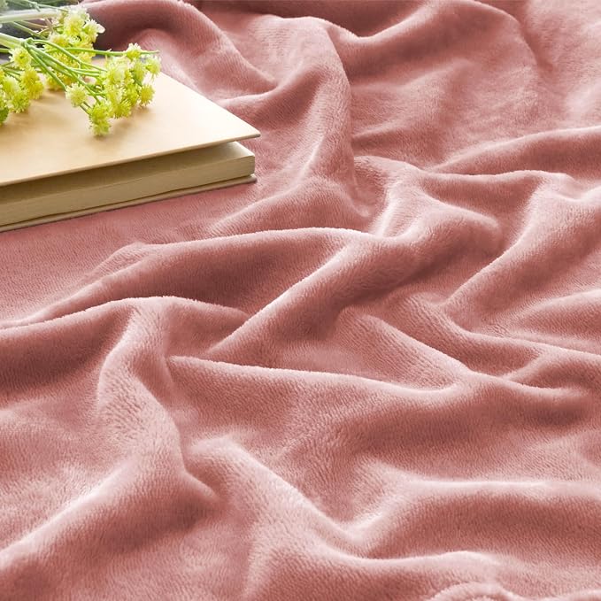 BEDELITE Fleece Blanket Soft Plush Throw for Couch Dusty Pink 50"x60" | Ultra Soft Fleece, Plush Microfiber, Lightweight Warmth, All Season Comfort, Fade Resistant, Machine Washable, Couch Sofa Bed
