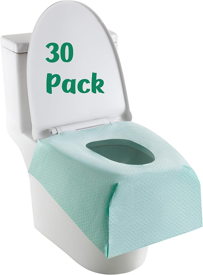 Toilet Seat Covers Disposable 30 Pack,Full Coverage Waterproof Toilet Seat Cover for Adults and Kids Potty Training,Travel Accessories for Public Restrooms