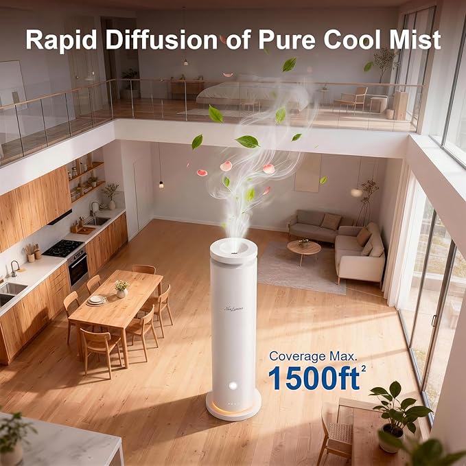 Waterless Diffuser Pro with 5 Scent Oils, Luxury Hotel-Class Essential Oil Diffuser Machine with 1500 Sq Ft Cover, 6 Mist, 4.06Oz Air Diffusers for Home Large Room Hotel SPA - White