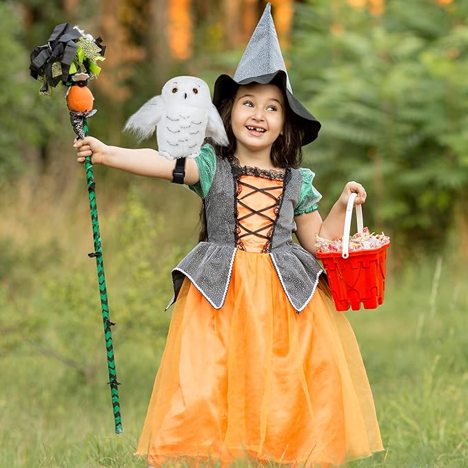 Snowy Owl Shoulder Plush Toy Halloween Costume Accessories Soft Stuffed Animal Costume Cosplay Accessories Dress Up Party Toys for Kids