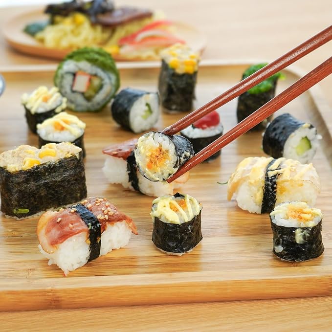 Wooden Chopsticks Set, Dragon Design, Hand-Carved, 2 Pairs | Non-slip grip & 9 inch; reusable tableware; for sushi, ramen, BBQ; great gifts for men, wedding, housewarming & holidays