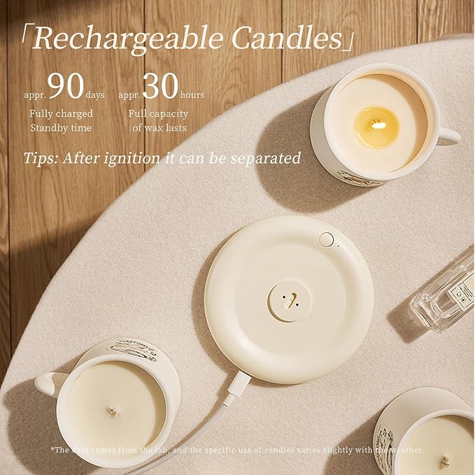 Electronic Ignition Scented Candles, 4.2oz Hand-Made Ceramic Jar Single Wick Candle Soy Wax Blend Aromatherapy Candles with 30 Hours of Burn Time(Fig for Her)