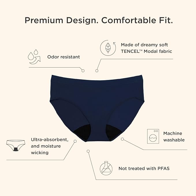 saalt Comfort Modal Brief Period Underwear - Heavy Absorbency & Super Absorbency