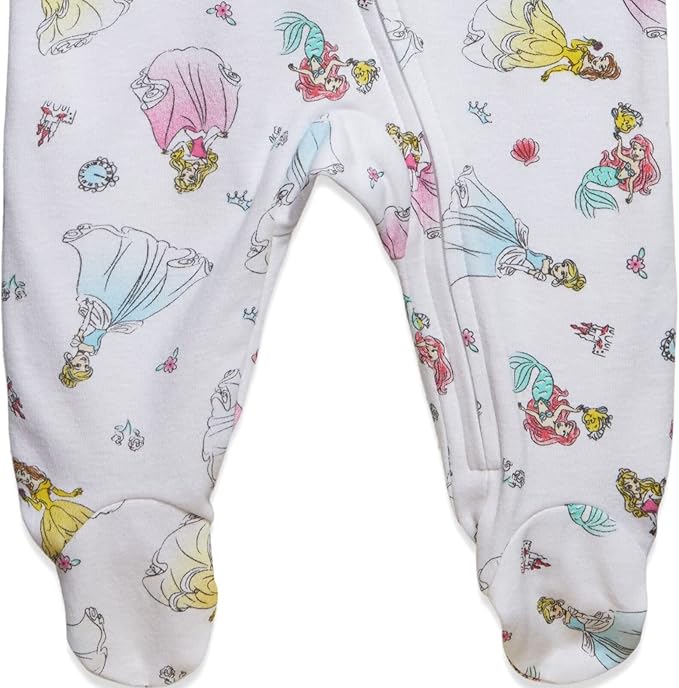 Disney Baby Girls 2 Pack Zip Up Sleep N' Plays Newborn to Infant Sizes (Newborn - 24 Months)