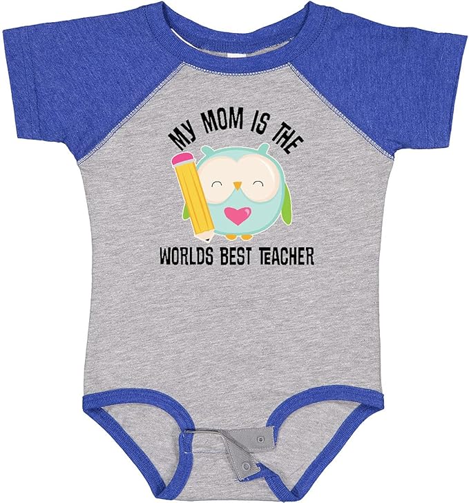 inktastic Teacher Mom School Owl Baby Bodysuit