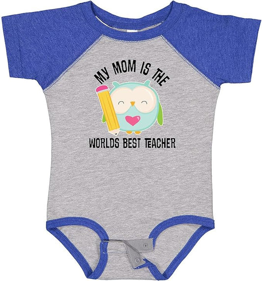 inktastic Teacher Mom School Owl Baby Bodysuit