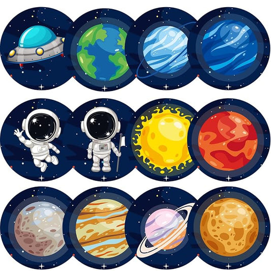 Chinco 120 Pcs Pee Targets for Boys Training Toilet Tinkle Flushable Paper Stickers You Pee on Boys Potty Training Targets Potty Aids Flushable Chart for Toddlers Use(Space Style)