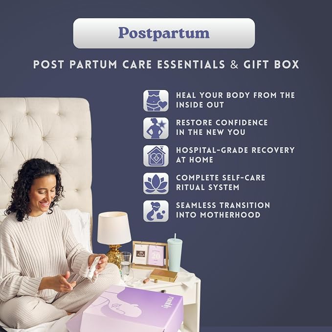 Postpartum Essentials Box - Gift for Expecting Moms - Care Package with Essential New Mommy Items & Pregnancy Must-Haves - Perfect for Celebrating Motherhood & Welcoming New Life