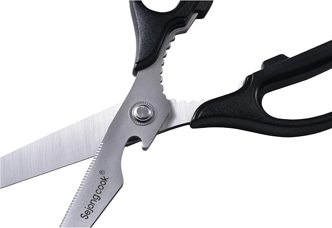 All-Purpose and Quality Kitchen Safe Scissors for Food, Kalbi Meat Cutting Shears, Rib, Meat, Korean Style Grill Food Heavy Duty Durable 3T Stainless Steel, Korean BBQ (250mm - 9.85 Inch)