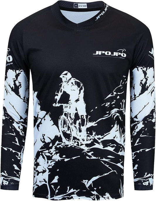 Boy Girl Cycling Jersey Kids Mountain Bike Motocross Long Sleeve Shirt Biking Tops 4-14 Years