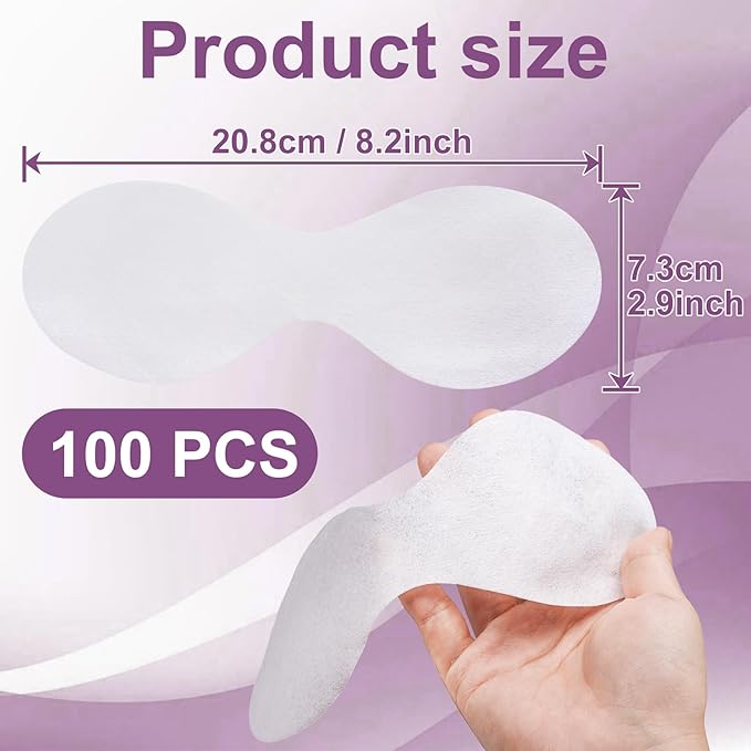 100 Sheets Disposable Eye Pads, Non-Woven Cotton Paper Facial Masks for Skincare & Spa, DIY Clear Moisturizing Eye Care Beauty Sheets