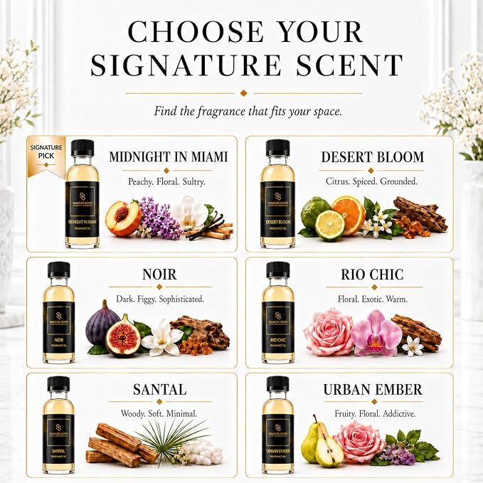 Signature Scents: Luxury Hotel Inspired Fragrance Oils for Diffusers (4.05 Fl Oz, Desert Bloom)