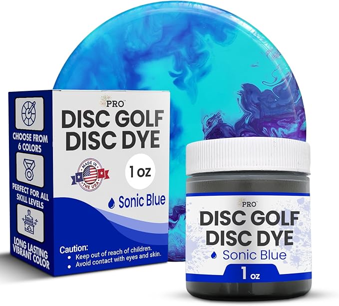 Pro Chemical Disc Golf Dye Kit (Sonic Blue DGD405) | Creat Beautiful Designs with Tie Dye Powder | Great Disc Golf Accessories for Men | 1oz Containers | Best Results on Premium Plastics like Star