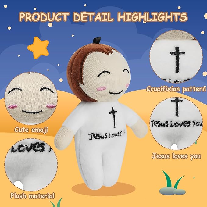 free-space Jesus Plush Doll Christ Religious Figure Toys for Boy Girl Christening Gift (Jesus (Small))