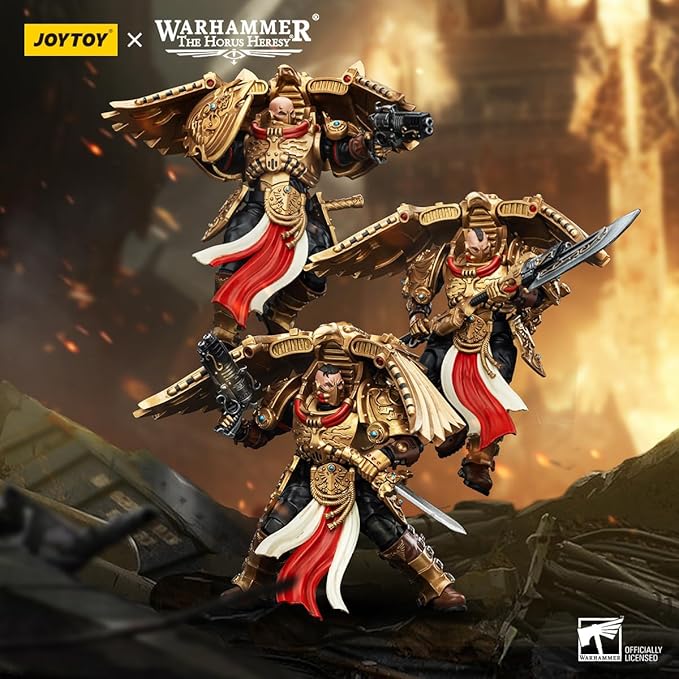 JOYTOY Warhammer The Horus Heresy Legio Custodes Custodian Venatari Squad Set 3, 1:18 Scale 5.4in Action Figure Mecha Joy Toy Collection Model