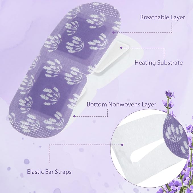 50 Pcs Steam Eye Masks for Dry Eyes Lavender Self Heated Steam Warm Eye Mask Heated Disposable Eyes Masks for Dark Circles, Puffy, Relief Stress, Fatigue Relaxation Gifts