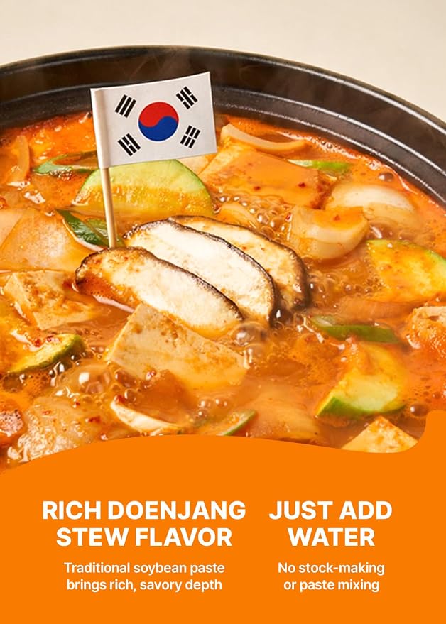 TBK THEBORN Doenjang Jjigae Soup Base, Korean Soybean Stew Sauce 3.2kg | Rich fermented soybean soup base with deep savory flavor for quick doenjang jjigae with tofu, vegetables, meat or seafood