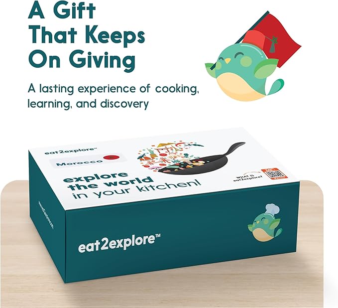 Cooking Kits for Kids - Interactive & Educational Set with 3 Recipe Cards, Key Ingredients & Cooking Tools - Ideal Idea for Kids who Love to Create Meals (Morocco Edition)