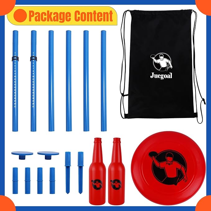 Juegoal Outdoor Flying Disc Game Set, Yard Games Set, Outside Fun Disc Toss Game for Beach Lawn Backyard Park Camping