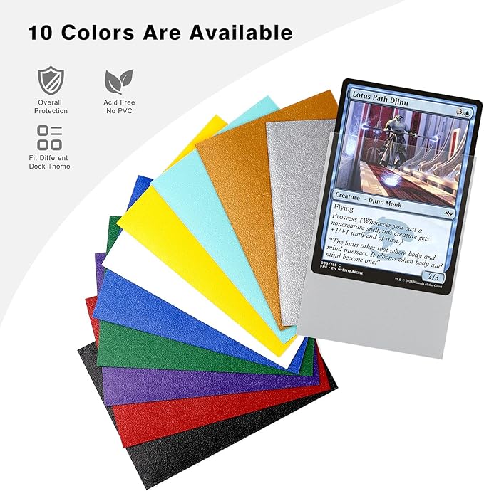 1000CT MTG Card Sleeves, Clear Front Textured Back Card Sleeve Deck Card Protectors, Standard Size Card Sleeves for MTG, Baseball Card, Football Card,Sports Cards, Game Card