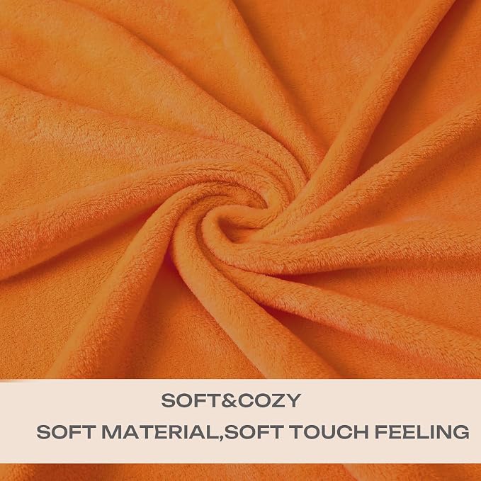 Burnt Orange Fleece Plush Throw Blanket 50"x60"for Couch Fuzzy Cozy Flannel | Super Soft Lightweight Microfiber Blanket for Sofa Bed bedroom Home Decor All Season,Birthday Gifts for Women Mom Adult