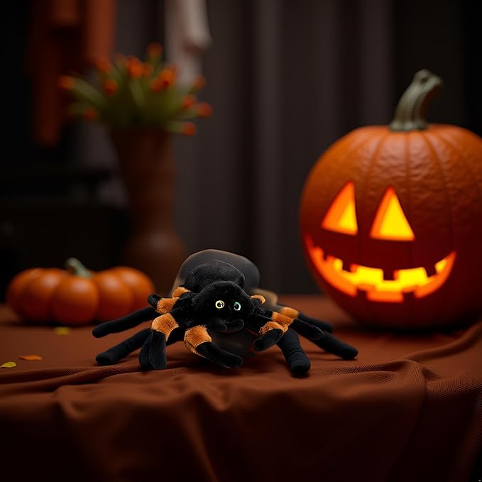 11 Inch 2Pack Creative 3D Simulation Halloween Spider Pillow,Fluffy Cars Pillow Outdoor Cushions for Halloweens Party Favors,Clever Boy's and Girl's Room Spiders Decorations Indoor