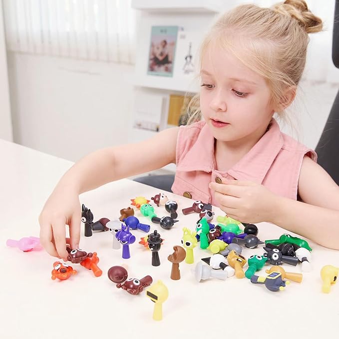 JDF® Sprunky Mystery Animal Action Figures Set – 24PCS Colorful Collectible Toys for Kids & Adults, Fun Mystery Box Gift for Party Favors, Classroom Rewards, Desk Decor