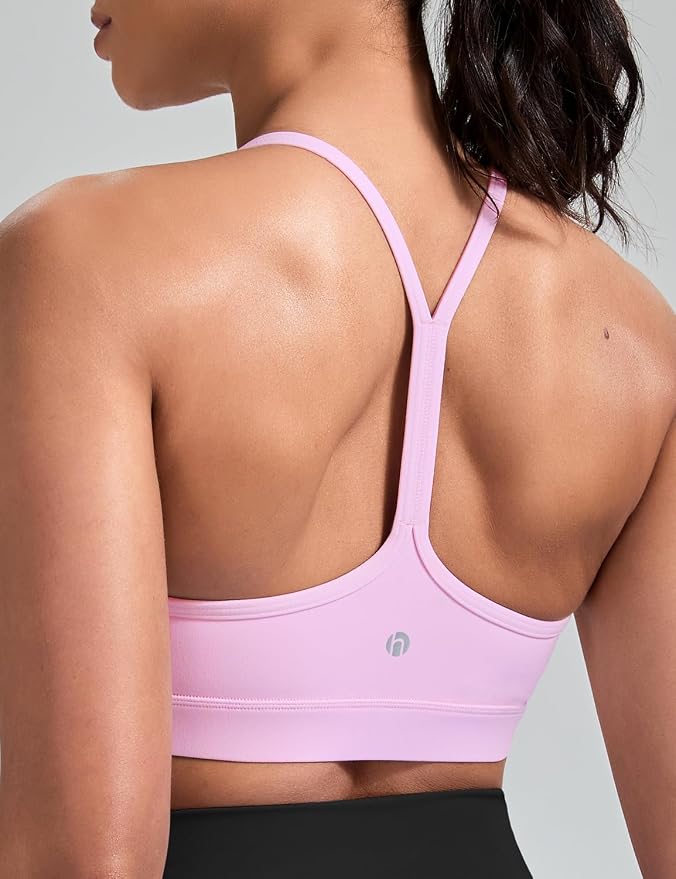 HeyNuts to Freest Womens Y Back Sports Bra, Spaghetti Strap Racerback Low Impact Workout Yoga Tops Padded A-C Cups *Updated