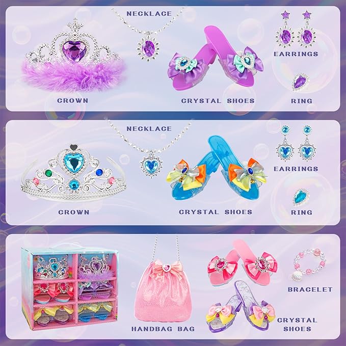 Princess Dress Up Toys for Little Girl,Jewelry Boutique Role Play Gift Set,Toddler Dress Up Kids Toys for 3-6 Years Girls Birthday Party