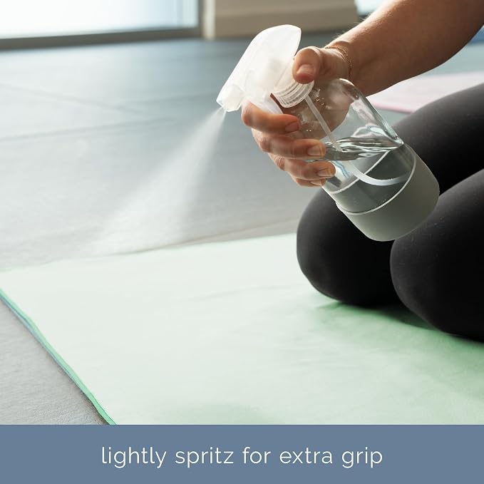 S&T INC. Aura Yoga Mat Towel, Quick Dry Towel, Soft and Absorbent for Gym, Pilates, and Hot Yoga Mat, 2 Pack, 26.5 inches x 72 inches, Microfiber, Sage Green