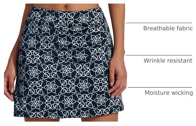 Ekouaer Women's Active Performance Skort Lightweight Skirt for Golf Tennis | Built-in Shorts, A Line, High Waisted, Tummy Control, Pickleball, Running, Workout, Sports, Skorts for Woman