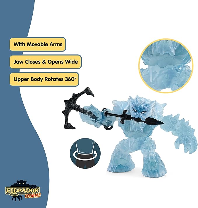 Schleich Eldrador Creatures - 2 PC, 8" Ice Monster and Weapons Toy Set - Movable Monster Action Figure for Boys and Girls - Fantasy Rock Beast Figurine - Durable Creature - Fun Toys for Kids Ages 7+
