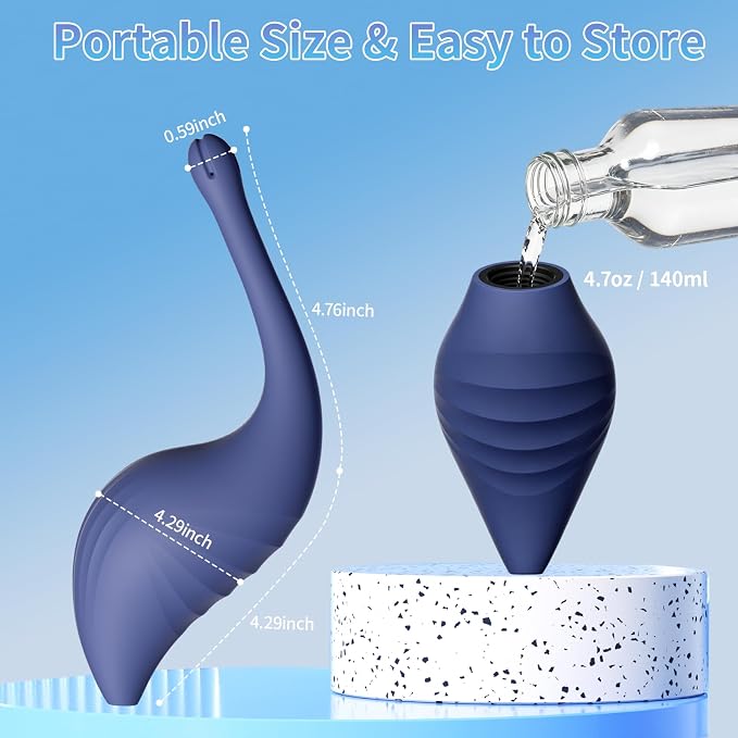 Enema Bulb Anal Douches for Men Women - Anti Backflow Enemas with Silicone Tube for Colon Cleanse, Shower Enema Douche Kit Anal Cleaner Flusher, Anal Vaginal Cleansing Feminine Care Douche Bottles