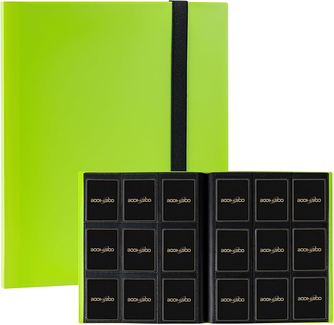 Card Binder 9 Pocket Storage 360 Card Binder,Trading Card Binder Senior and Sturdy Side-Loading Album,Intended For YuGiOh,MTG, TCG,Game Cards & Baseball Card Binde,(Apple Green)