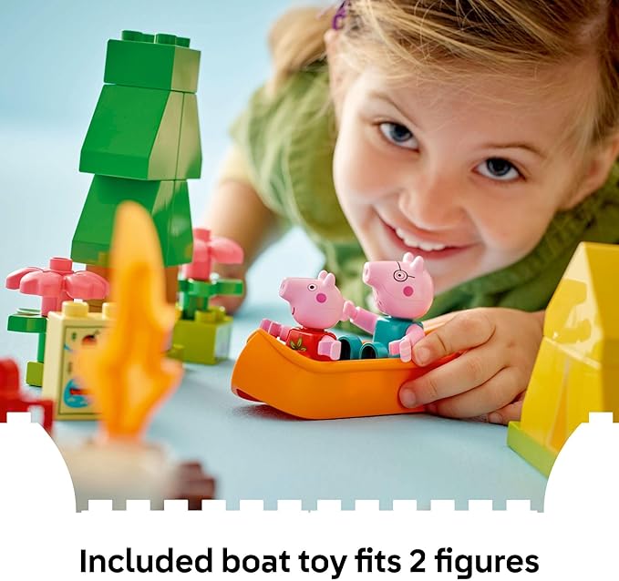 LEGO DUPLO Peppa Pig Camping Trip Toddler Learning Toy - Sensory Toy for Creative and Developmental Play - Fun Birthday Gift for Peppa Pig Fans, Kids, Girls, Boys, Ages 2+ - 10452